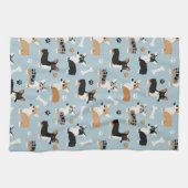 Corgi Pattern Blue Theedoek (Horizontaal)