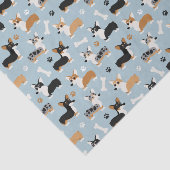 Corgi Pattern Blue Tissuepapier (Detail)