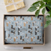 Corgi Pattern Blue Tissuepapier (Geschenk)