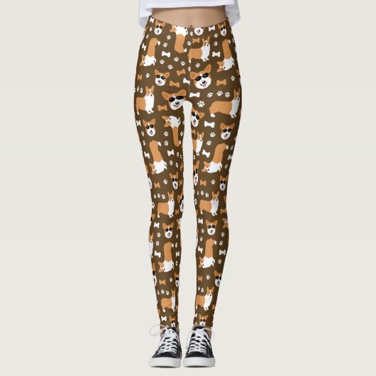 Corgi Pattern Cute Welsh Pembroke Corgis Leggings (Voorkant)