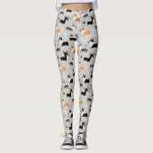 Corgi Pattern Gray Leggings (Voorkant)