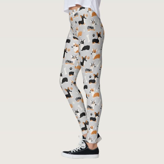 Corgi Pattern Gray Leggings (Links)