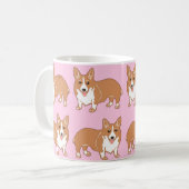Corgi Pattern Light Pink Mok (Voorkant links)
