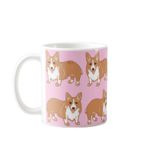 Corgi Pattern Light Pink Mok