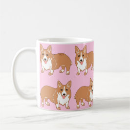 Corgi Pattern Light Pink Mok