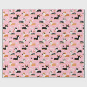 Corgi Pattern roze Cadeaupapier (Vlak)