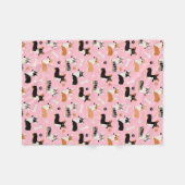 Corgi Pattern roze Fleece Deken (Voorkant (Horizontaal))
