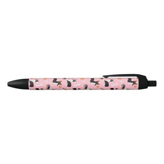 Corgi Pattern roze Zwarte Inkt Pen (Bovenkant)
