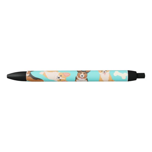 Corgi Pattern Zwarte Inkt Pen (Voorkant)