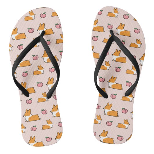 Corgi Peach Teenslippers (Voetbed)
