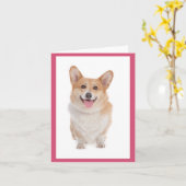 Corgi ( Pembroke ) Puppy Dog Blank Note Card Kaart (Gele Bloem)