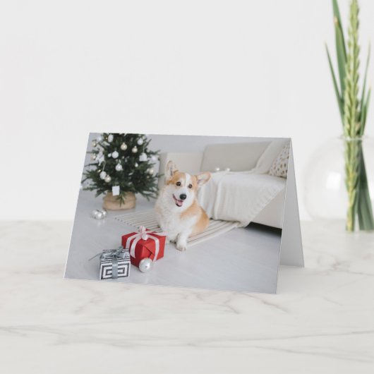 Corgi Pembroke Welsh Hondenliefhebber Kerstgroet Kaart (Voorkant)
