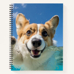 Corgi Pet Dog Animal Fun Spelen Water Notitieboek