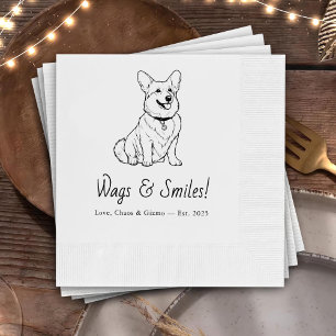 Corgi Pets Custom Hand Tekening Wedding Napki Servet
