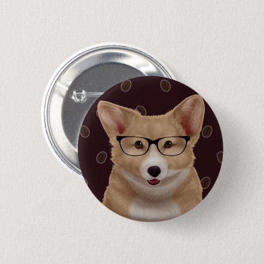 Corgi pin ronde button 5,7 cm (Voorkant /achterkant)