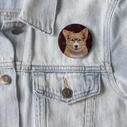 Corgi pin ronde button 5,7 cm (In situ)