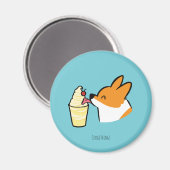 Corgi Pineapple Dole Whip Magnet (Voorkant / Achterkant)