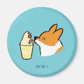 Corgi Pineapple Dole Whip Magnet (Voorkant)