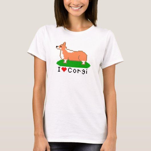 corgi (pixel art ) t-shirt (Voorkant)