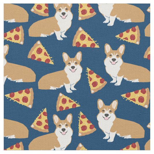 Corgi-pizza-patroon Stof (Close Up)