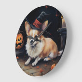 Corgi Pompoenen Halloween Griezelen Grote Klok (Hoek)
