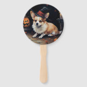 Corgi Pompoenen Halloween Griezelen Handwaaier (Achterkant)