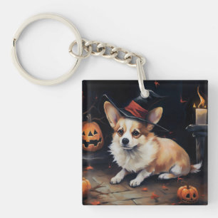 Corgi Pompoenen Halloween Griezelen Sleutelhanger