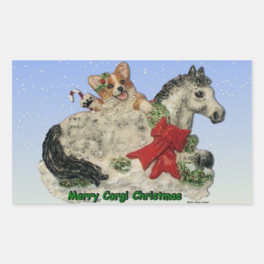 Corgi & Pony Merry Corgi Kerst stickers (Voorkant)