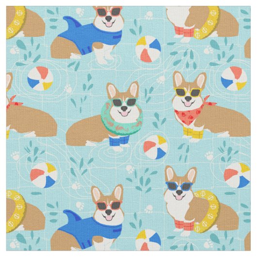 corgi poolpartij stof (Close Up)