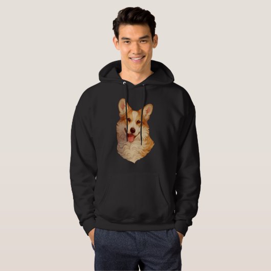 Corgi Portrait Hoodie (Voorkant volledig)