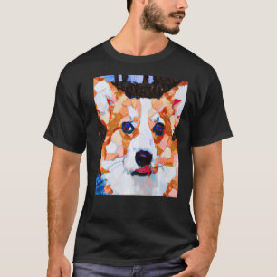 Corgi Portret Kubisme T-shirt