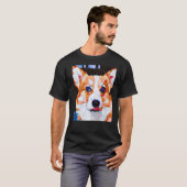 Corgi Portret Kubisme T-shirt (Voorkant volledig)