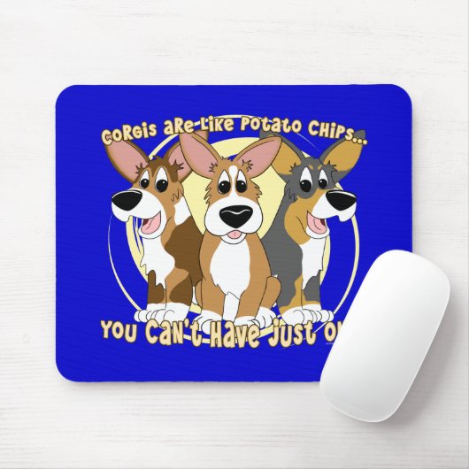 Corgi Potato Chips Mousepad Muismat (Met muis)