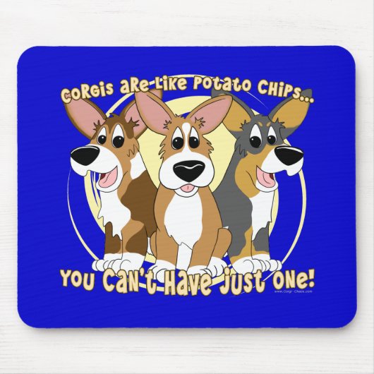 Corgi Potato Chips Mousepad Muismat (Voorkant)