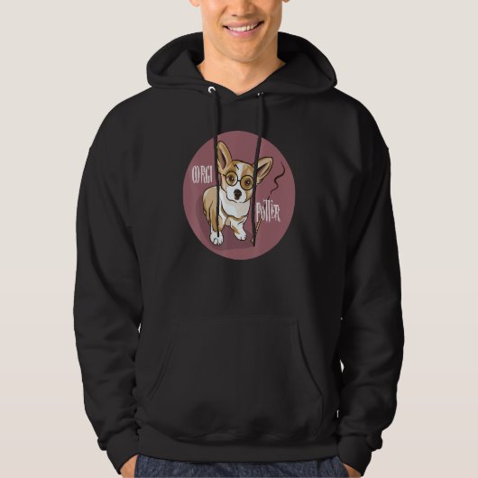 Corgi Potter Magic Wizard Corgi Cute Corgi Hoodie (Voorkant)