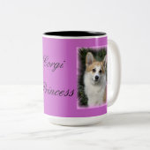 Corgi Princess Tweekleurige Koffiemok (Voorkant rechts)