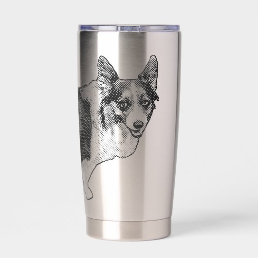 Corgi Prism Kerst Wenk Geïsoleerde Drinkbeker (Achterkant)
