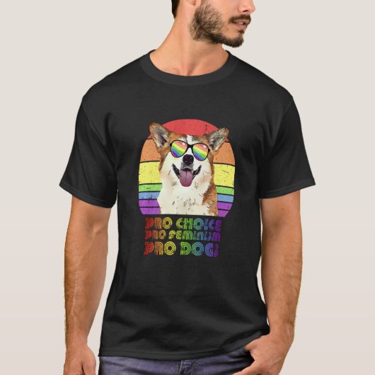 Corgi Pro Choice Pro Feminisme Pro Dogs Lgbtq Femi T-shirt (Voorkant)