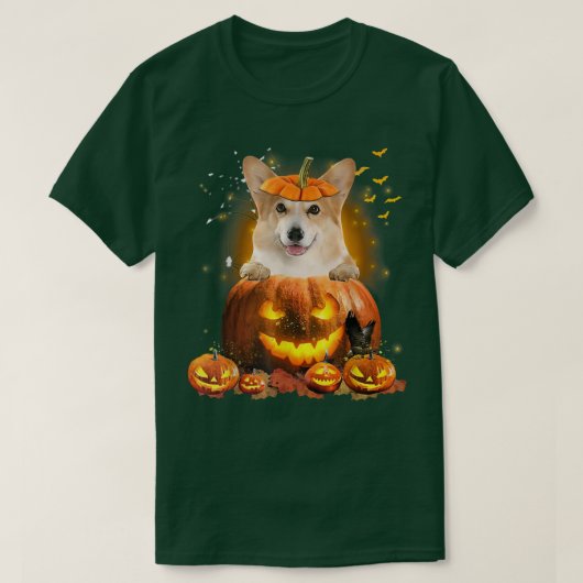Corgi Pumpkin Funny Cute Hondenliefhebber Hallowee T-shirt (Design voorkant)