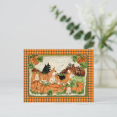 Corgi Pumpkin Patch Briefkaart (Staand voorkant)