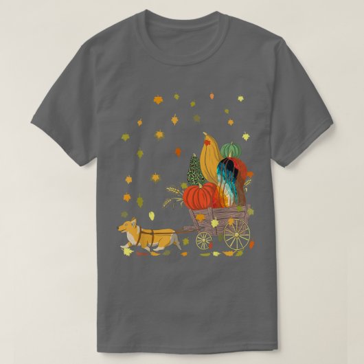 Corgi Pumpkin Tie Dye Hondenliefhebber Fall Leaves T-shirt (Design voorkant)
