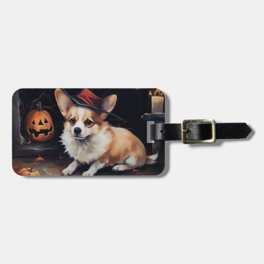 Corgi Pumpkins Halloween Eng Bagagelabel (Voorkant horizontaal)