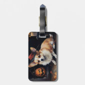 Corgi Pumpkins Halloween Eng Bagagelabel (Achterkant verticaal)