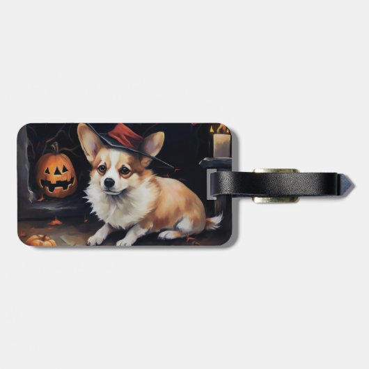 Corgi Pumpkins Halloween Eng Bagagelabel (Achterkant horizontaal)