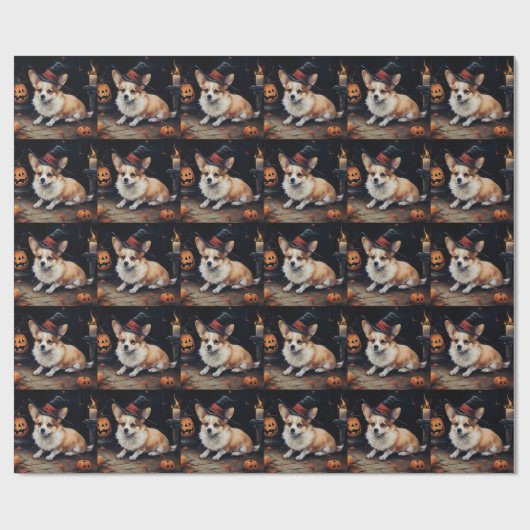 Corgi Pumpkins Halloween Eng Cadeaupapier (Vlak)