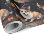 Corgi Pumpkins Halloween Eng Cadeaupapier (Rol Hoek)