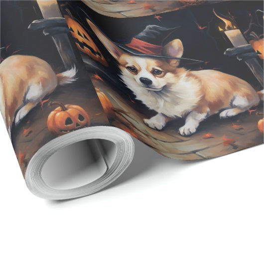 Corgi Pumpkins Halloween Eng Cadeaupapier (Rol Hoek)
