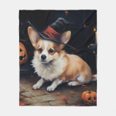 Corgi Pumpkins Halloween Eng Fleece Deken (Voorkant)
