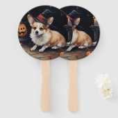 Corgi Pumpkins Halloween Eng Handwaaier (Voorkant en achterkant)