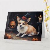 Corgi Pumpkins Halloween Eng Kaart (Gele Bloem)